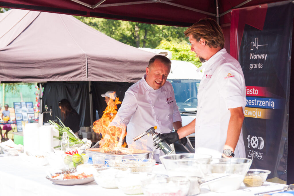 Karol Okrasa during a picnic in Kończyce